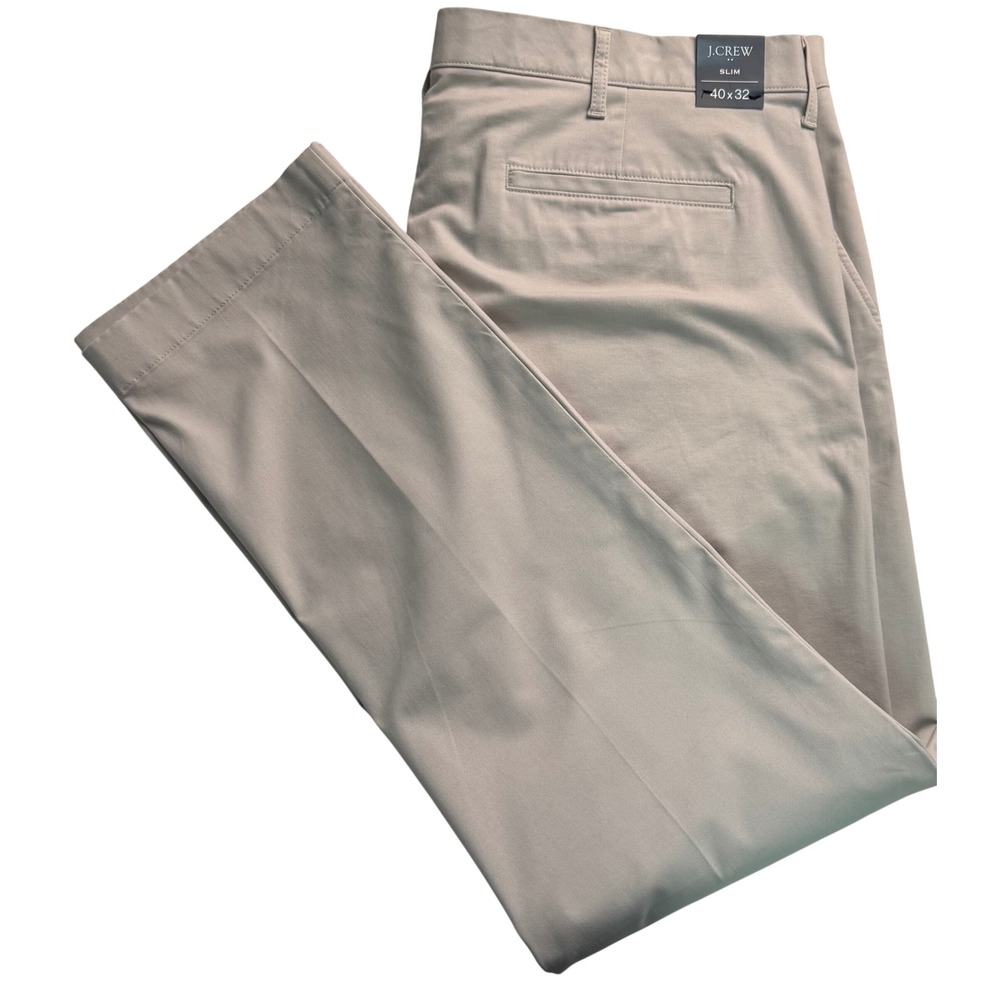 J.Crew Flex Slim Chino Pants Mens 40x32 Stone Beige NWT